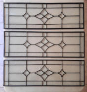 3 identical stained glass panels